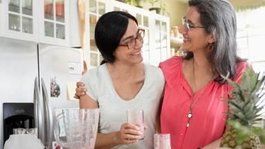 Women holding smoothies